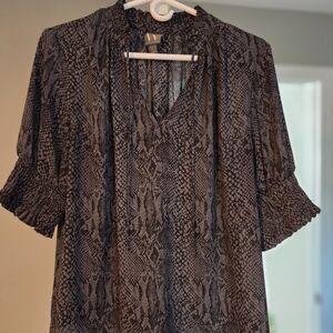 Women's Black Snake Print Top